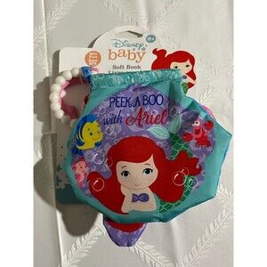 Disney Baby Ariel The Little Mermaid Soft Book Activity Toy Clip Princess